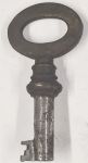Schlüssel antike alte Form, aus Eisen mit Messingreide mit gefrästem Chubbart für Schließung 1 zierlich, nur noch 3 Stück verfügbar