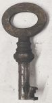 Schlüssel antike alte Form, aus Eisen mit Messingreide mit gefrästem Chubbart für Schließung 2 zierlich, nur noch 1 Stück verfügbar