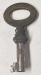 Schlüssel antike alte Form, aus Eisen mit Messingreide mit gefrästem Chubbart für Schließung 5 zierlich