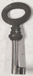 Schlüssel antike alte Form, aus Eisen mit Messingreide und Nutenbart D, kleines Modell, nur 4 x verfügbar