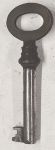 Schlüssel antike alte Form, aus Eisen mit Messingreide mit gefrästem Chubbart für Schließung 1 zierlich, nur noch 4 Stück verfügbar
