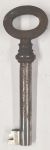 Schlüssel antike alte Form, aus Eisen mit Messingreide mit gefrästem Chubbart für Schließung 4 zierlich, nur noch 2 Stück verfügbar