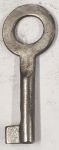 Schlüssel antike alte Form, aus Eisen vernickelt und geradem Bart, kleines Modell