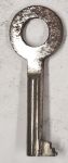Schlüssel antike alte Form, aus Eisen angerostet mit gefrästem Chubbart für Schließung 6 zierlich