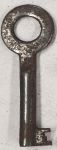 Schlüssel antike alte Form, aus Eisen angerostet mit gefrästem Chubbart für Schließung 1 zierlich