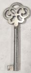 Schlüssel antike alte Form, aus Eisen vernickelt und geradem Bart, kleines Modell, nur 3 Stück verfügbar