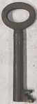 Schlüssel antike alte Form, aus Messing patiniert mit gefrästem Chubbart für Schließung 1 niedrig, Einzelstück, nur 1 x verfügbar