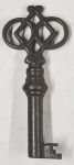 Schlüssel antike alte Form, aus Eisen blank mit gefrästem Chubbart für Schließung 1 niedrig, nur noch 1 Stück verfügbar