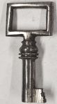 Schlüssel antike alte Form, aus Eisen blank mit gefrästem Chubbart für Schließung 6 niedrig
