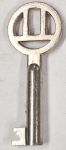 Schlüssel antike alte Form, vernickelt mit gefrästem Chubbart für Schließung 2 zierlich
