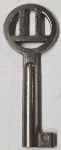 Schlüssel antike alte Form, vernickelt und geradem Bart, kleines Modell