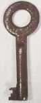 Schlüssel antike alte Form, aus Eisen angerostet mit gefrästem Chubbart für Schließung 1 niedrig, Einzelstück, nur 1 x verfügbar