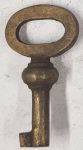 Schlüssel antike alte Form, aus Messing patiniert und geradem Bart, kleines Modell, nur noch 3 Stück verfügbar