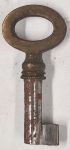 Schlüssel antike alte Form, aus Eisen mit Messingreide und geradem Bart, kleines Modell, nur noch 1 x verfügbar