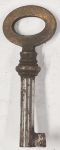 Schlüssel antike alte Form, aus Eisen mit Messingreide und geradem Bart, kleines Modell, nur noch 1 x verfügbar