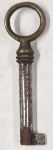 Schlüssel antike alte Form, aus Eisen mit Messingreide patiniert und geradem Bart, kleines Modell, nur noch 1 Stück verfügbar