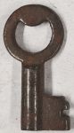 Schlüssel antike alte Form für Vorhängeschloss, aus Eisen gerostet mit gefrästem Bart, nur noch 1 x verfügbar