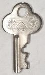 Schlüssel, vernickelt, gestanzter Schlüssel mit Bart für Zuhaltungen, Briefkasten, Koffer o. ä. , nur noch 1 Stück verfügbar