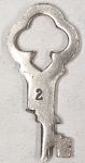 Schlüssel, vernickelt, gestanzter Schlüssel mit Bart für Zuhaltungen 2, Briefkasten, Koffer o. ä. , nur noch 1 Stück verfügbar
