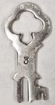 Schlüssel, vernickelt, gestanzter Schlüssel mit Bart für Zuhaltungen 3, Briefkasten, Koffer o. ä. , nur noch 1 Stück verfügbar