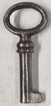 Schlüssel antike alte Form, Minischlüssel in Eisen blank mit geradem Bart