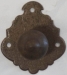 Knopf mit Rosette, Eisen gerostet und gewachst, antiker Möbelknopf
