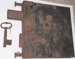 BB-Einsteckschloss Eisen angerostet, Rohrrahmenschloss original alt,mit Schlüssel, beidseitig verwendbar, Dorn 70mm, BB70 (L)
