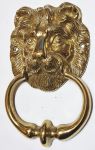 Türklopfer Löwe alt, Löwenklopfer Löwenkopf Messing gegossen antik, poliert, Einzelstück, nur 1 x verfügbar