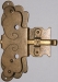 Vitrinenschloss ohne Stulpe, Eisen altvermessingt mit Schlüssel, Dorn 60mm, rechts und links verwendbar, mit Schlüssel.