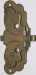 Vitrinenschloss mit Stulpe, Eisen altvermessingt mit Schlüssel, Dorn 12mm, rechts und links verwendbar, mit Schlüssel.