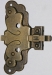 Vitrinenschloss mit Stulpe, Eisen altvermessingt mit Schlüssel, Dorn 30mm, rechts und links verwendbar, mit Schlüssel.