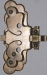 Vitrinenschloss ohne Stulpe, Eisen altvermessingt mit Schlüssel, Dorn 25mm, rechts und links verwendbar, mit Schlüssel, Einzelstück, nur noch 1 x verfügbar