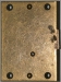 Einlassschloß rechts, altvermessingt, Dorn 25mm, mit Eisen-Schlüssel