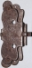 Vitrinenschloss mit Stulpe, Eisen gerostet mit Schlüssel, Dorn 25mm, rechts und links verwendbar, mit Schlüssel.