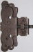 Vitrinenschloss mit Stulpe, Eisen gerostet mit Schlüssel, Dorn 50mm, rechts und links verwendbar, mit Schlüssel.