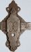Vitrinenschloss ohne Stulpe, Eisen gerostet mit Schlüssel, Dorn 33mm, rechts und links verwendbar, mit Schlüssel.