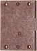 Einlassschloß rechts, Eisen gerostet, Dorn 25mm, mit Schlüssel