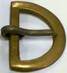 Gürtelschnalle, Messing patiniert, original alt, Innenbreite für Leder: 34mm