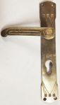 Jugendstil Wohnungseingangstürhalbgarnitur, Messing patiniert, PZ72, nur 3 x linkszeigend verfügbar