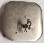 Einlassschloß für Spardose oder ähnliches, diagonalverriegelnd, Eisen blank mit schönem Schlüssel, Einzelstück, nur 1 x verfügbar
